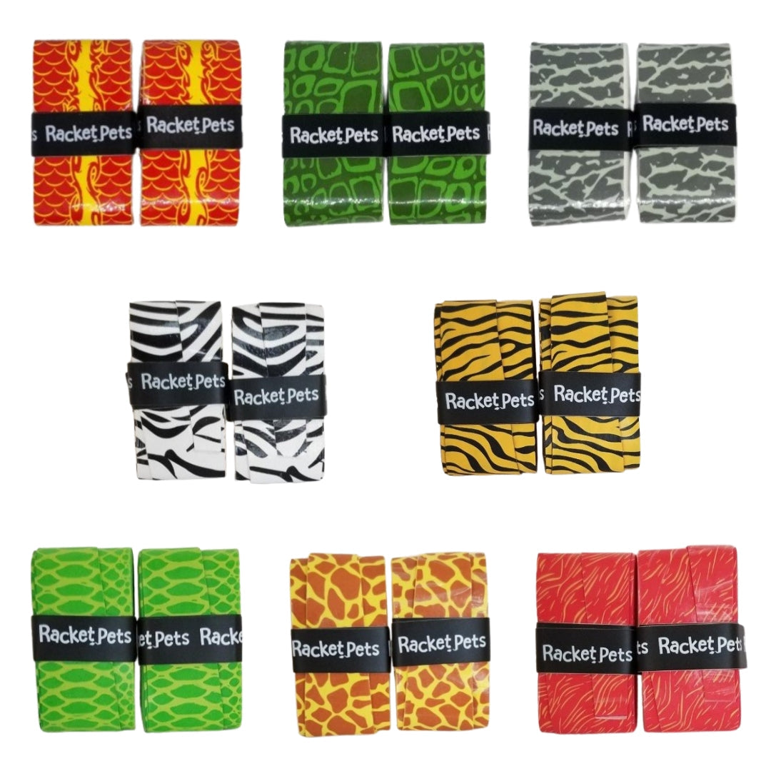 Overgrip Tape for Tennis Racket - Orange Giraffe (pack of 2)