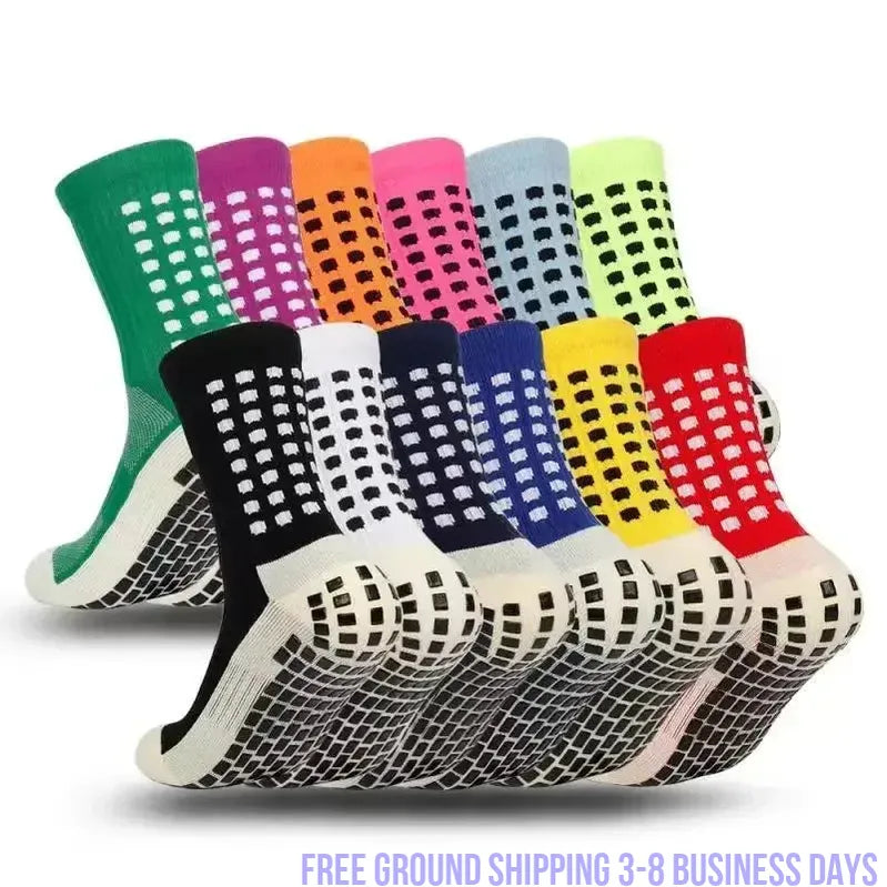 Grip Sports Socks Set of 5 Anti-Slip for Football, Soccer & Cycling Ship from USA