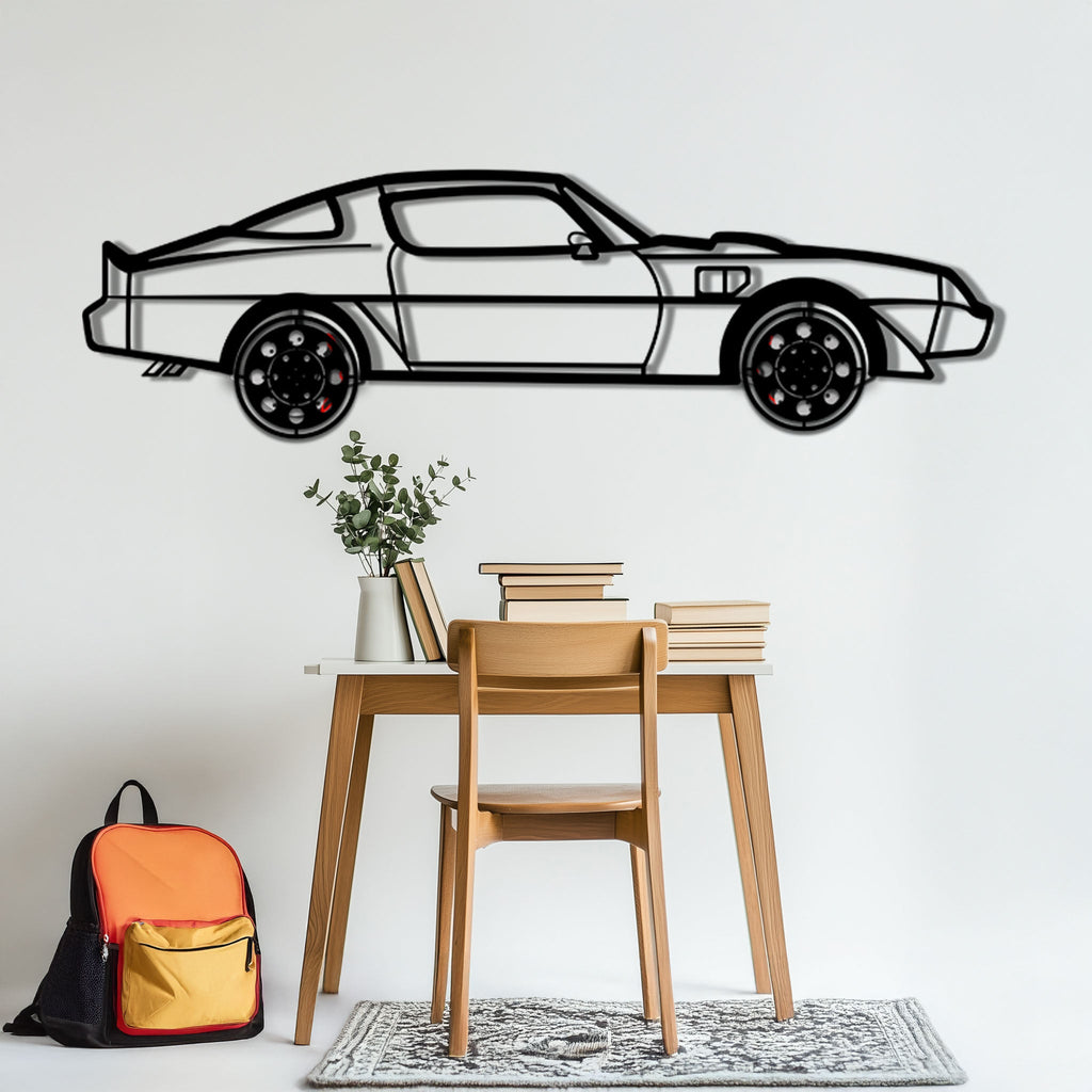 Pontiac Trans Am Metal Car Wall Art with Rotating Wheels - Classic American Muscle Silhouette - Interactive Firebird Wall Decor - KAFMEKA154