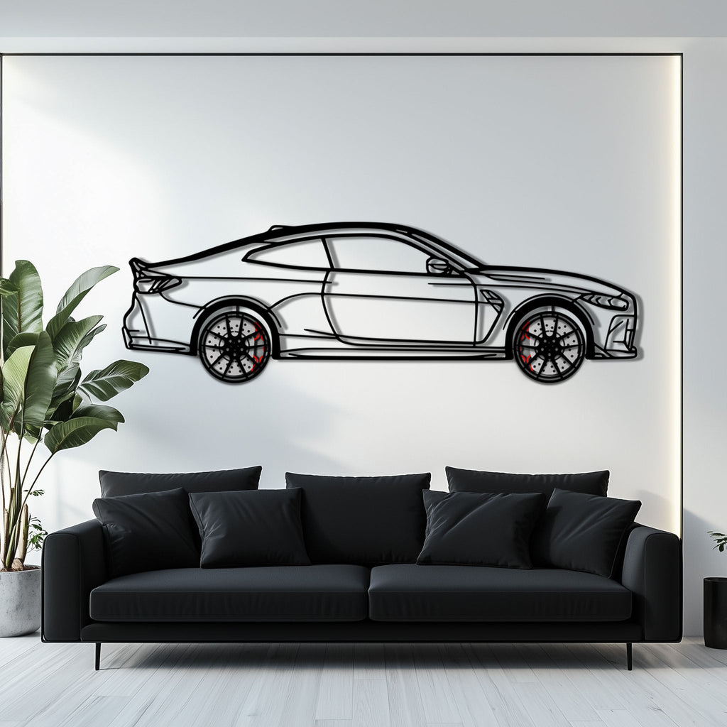 BMW M4 CSL Metal Car Wall Art with Rotating Wheels - Limited Edition G82 Silhouette - Interactive Automotive Wall Art - KAFMEKA108