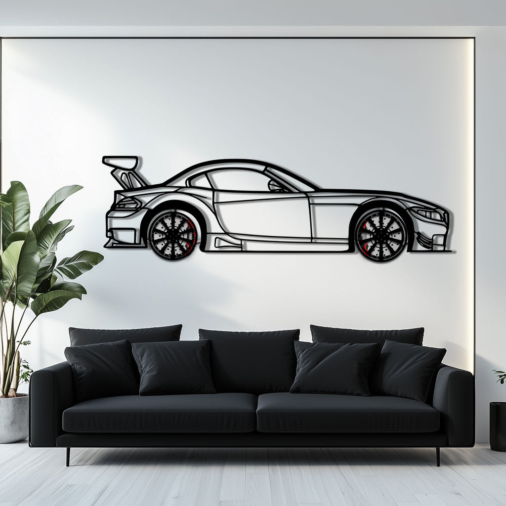 BMW Z4 E89 Metal Car Wall Art with Rotating Wheels - Modern Roadster Silhouette Decor - Interactive Automotive Wall Art - KAFMEKA113
