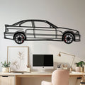 BMW E36 M3 Metal Car Wall Art with Rotating Wheels - 90s Performance Legend Silhouette - Interactive Automotive Wall Decor - KAFMEKA101