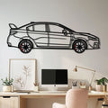 Subaru WRX Metal Car Wall Art with Rotating Wheels - Rally Legend Silhouette - Interactive Automotive Wall Decor - KAFMEKA155