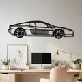 Ferrari Testarossa Metal Car Wall Art with Rotating Wheels - Iconic 80s Supercar Silhouette - Interactive Retro Automotive Decor - KAFMEKA136