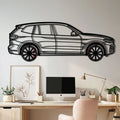 BMW X3 Metal Car Wall Art with Rotating Wheels - Modern SAV Silhouette Decor - Interactive Automotive Wall Art - KAFMEKA110
