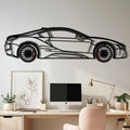 BMW i8 Metal Car Wall Art with Rotating Wheels - Futuristic Hybrid Supercar Silhouette - Interactive Automotive Decor - KAFMEKA106