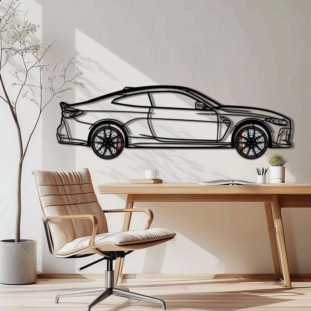 BMW M4 CSL Metal Car Wall Art with Rotating Wheels - Limited Edition G82 Silhouette - Interactive Automotive Wall Art - KAFMEKA108
