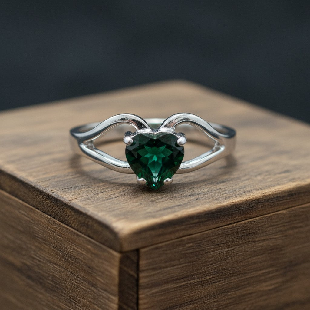 "Cherished Memories" Heart Cut Cremation Ring Small 6mm