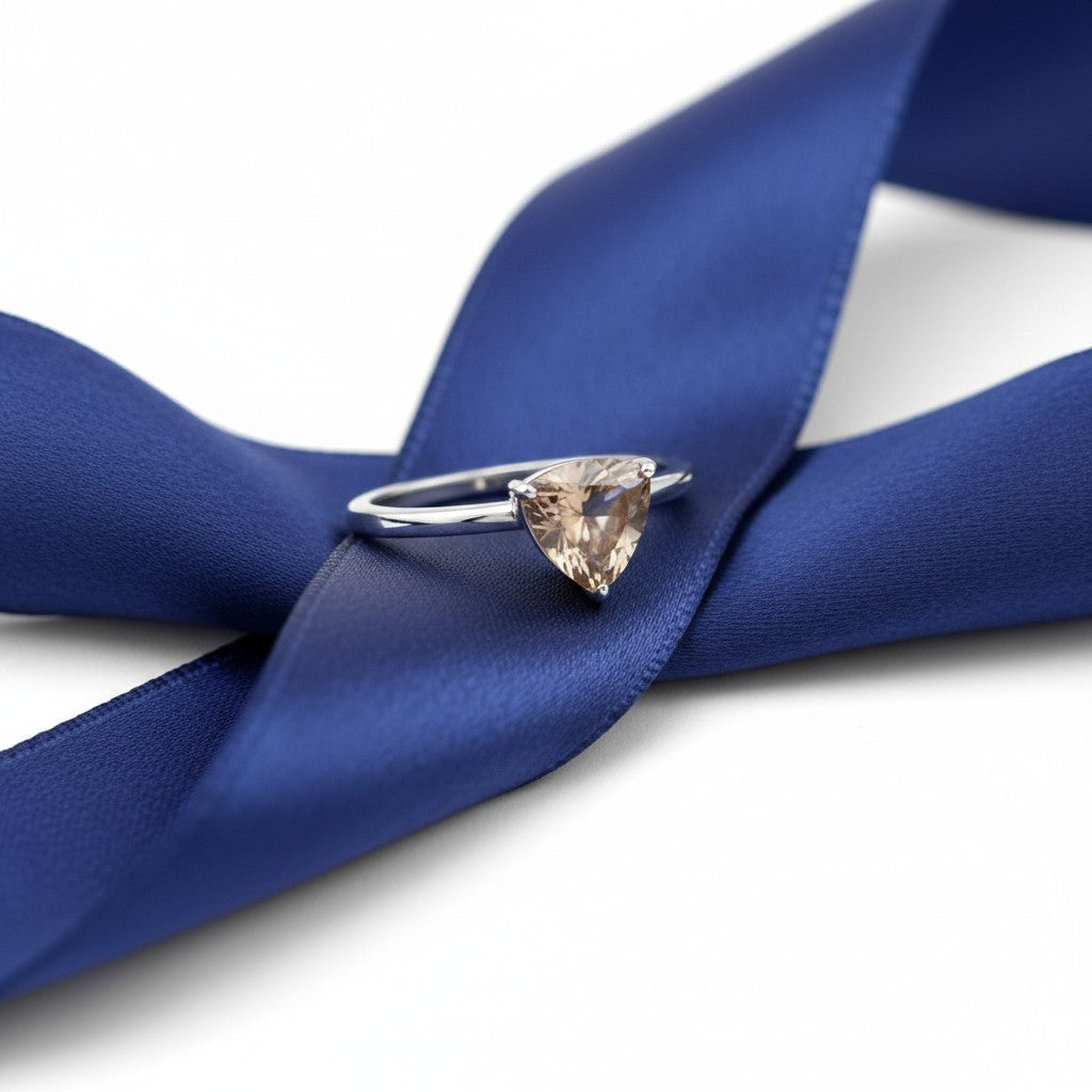 "Infinity" Trilliant Cut Cremation Ring Small 7mm