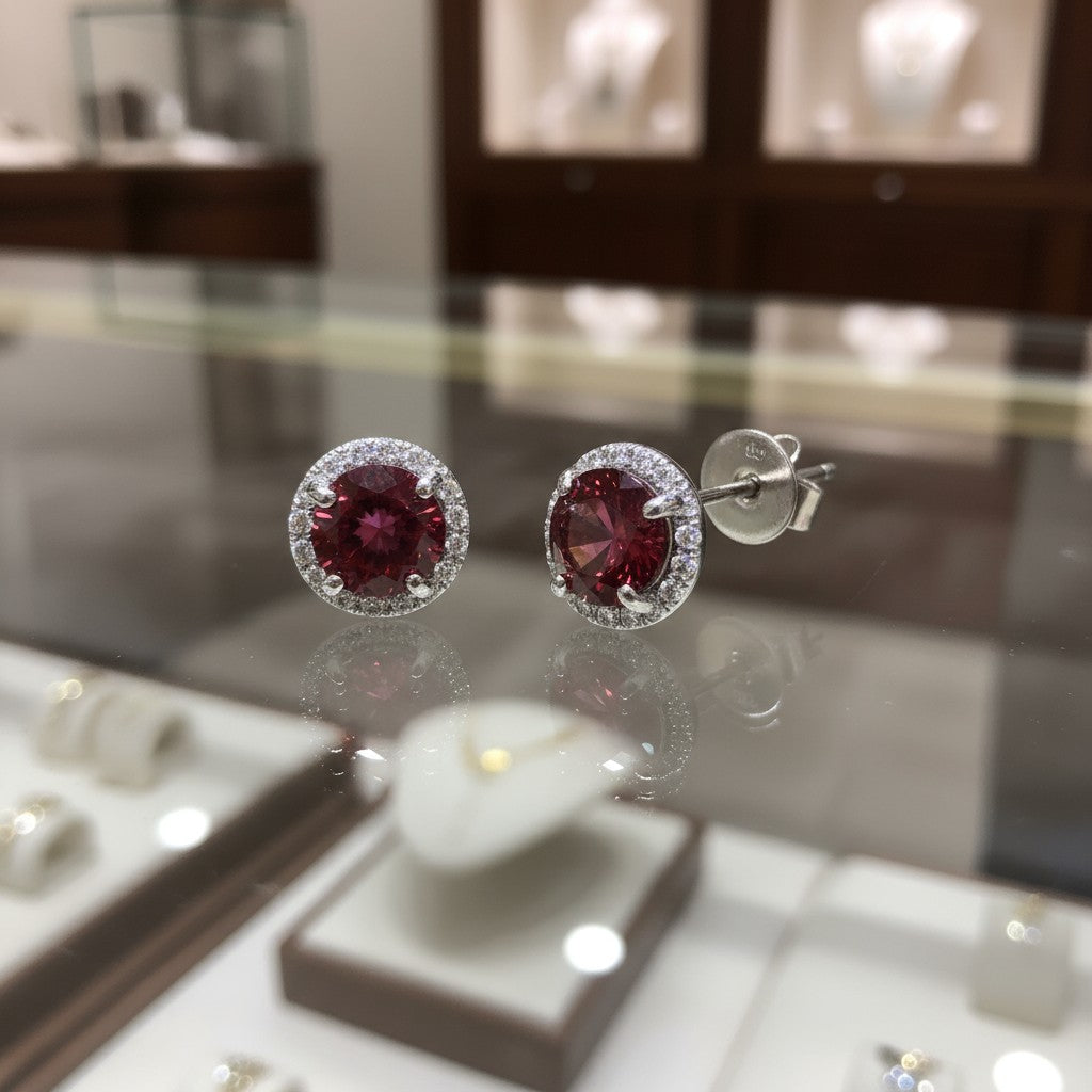 "Soothing Whispers" Portuguese Cut Pierced Cremation  Earrings 5.5mm Sterling silver w/ CZ Halo