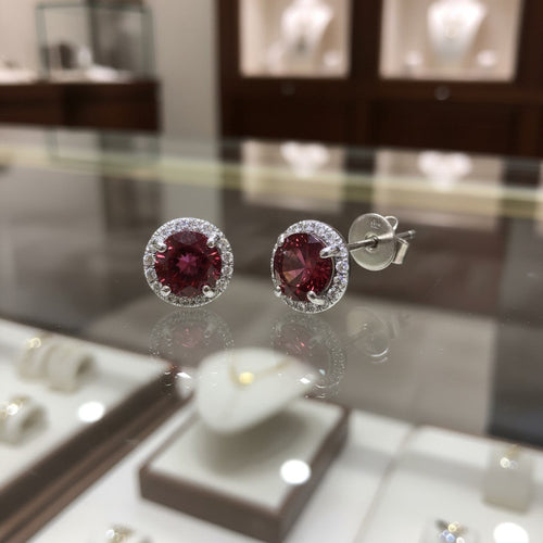 "Soothing Whispers" Portuguese Cut Pierced Cremation  Earrings 5.5mm Sterling silver w/ CZ Halo