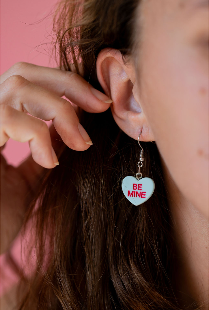 Valentine’s Day heart charm earrings