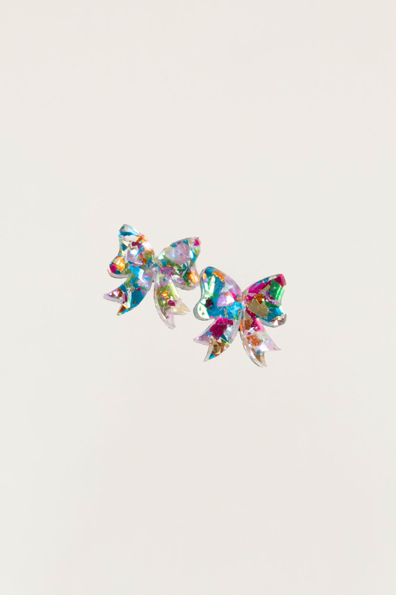 Confetti bow studs