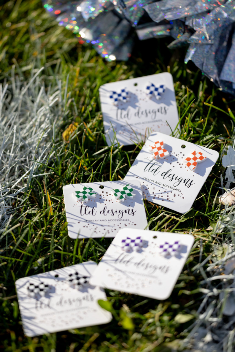 checkered Bow Studs