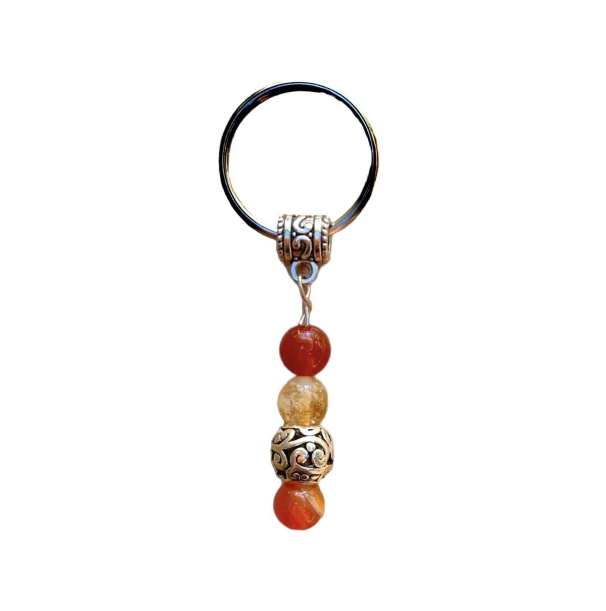 Strength Crystal Beaded Key Chain