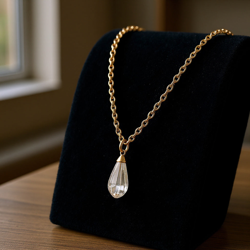 "Tender Teardrop" Briolette Cremation Pendant 10.4x21mm
