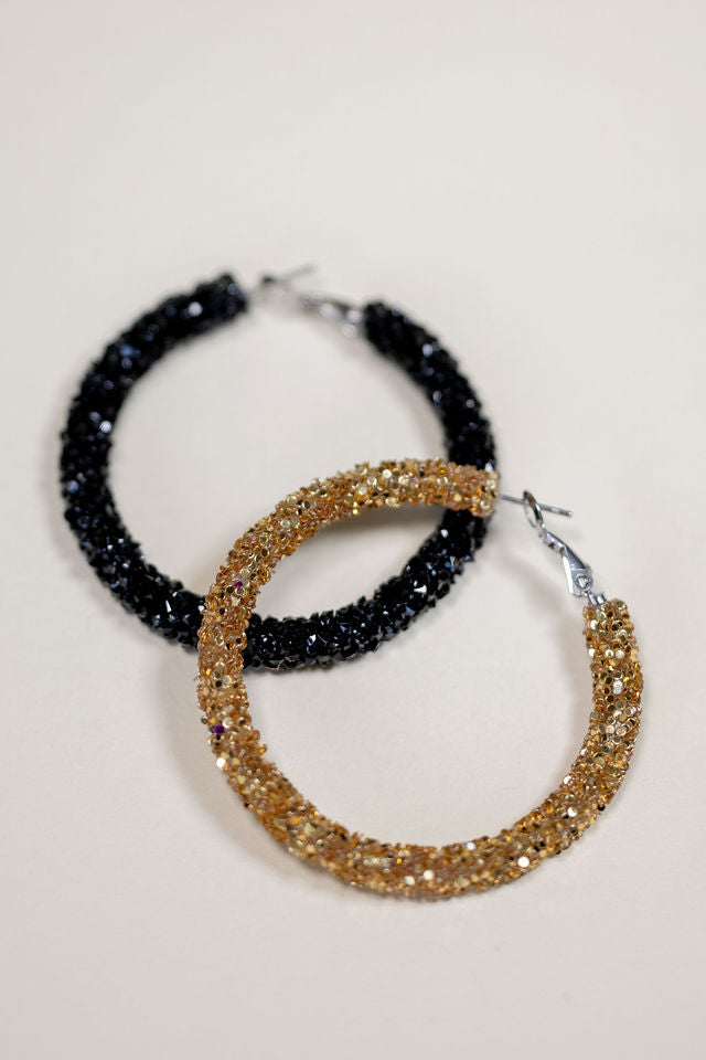 Game day glitter hoops