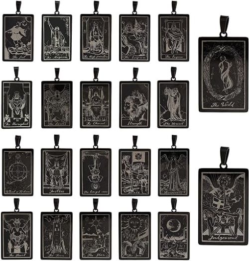 Tarot Card Necklaces - Black Plated HD