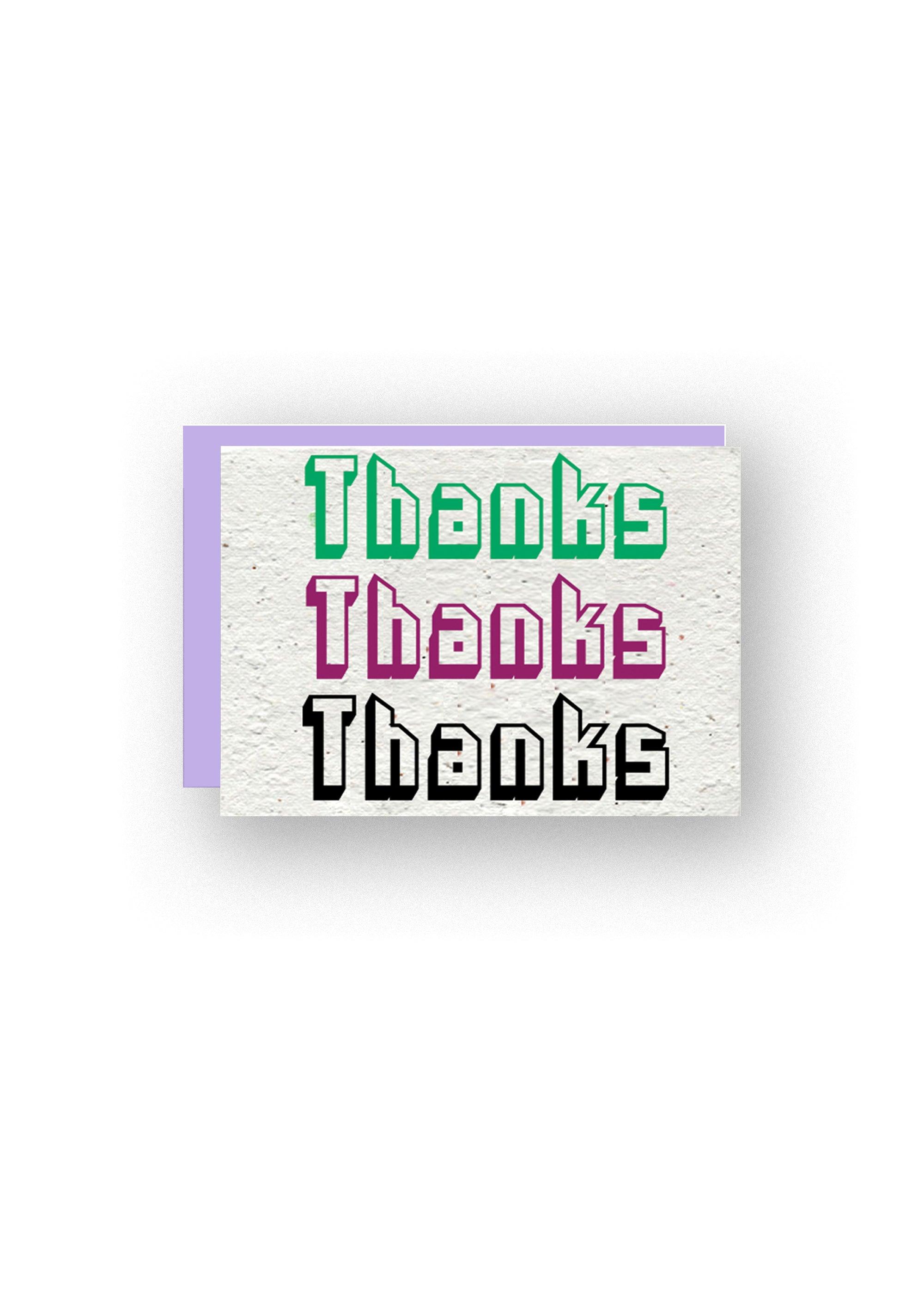 Thanks Thanks Thanks Wildflower Seed Paper Card