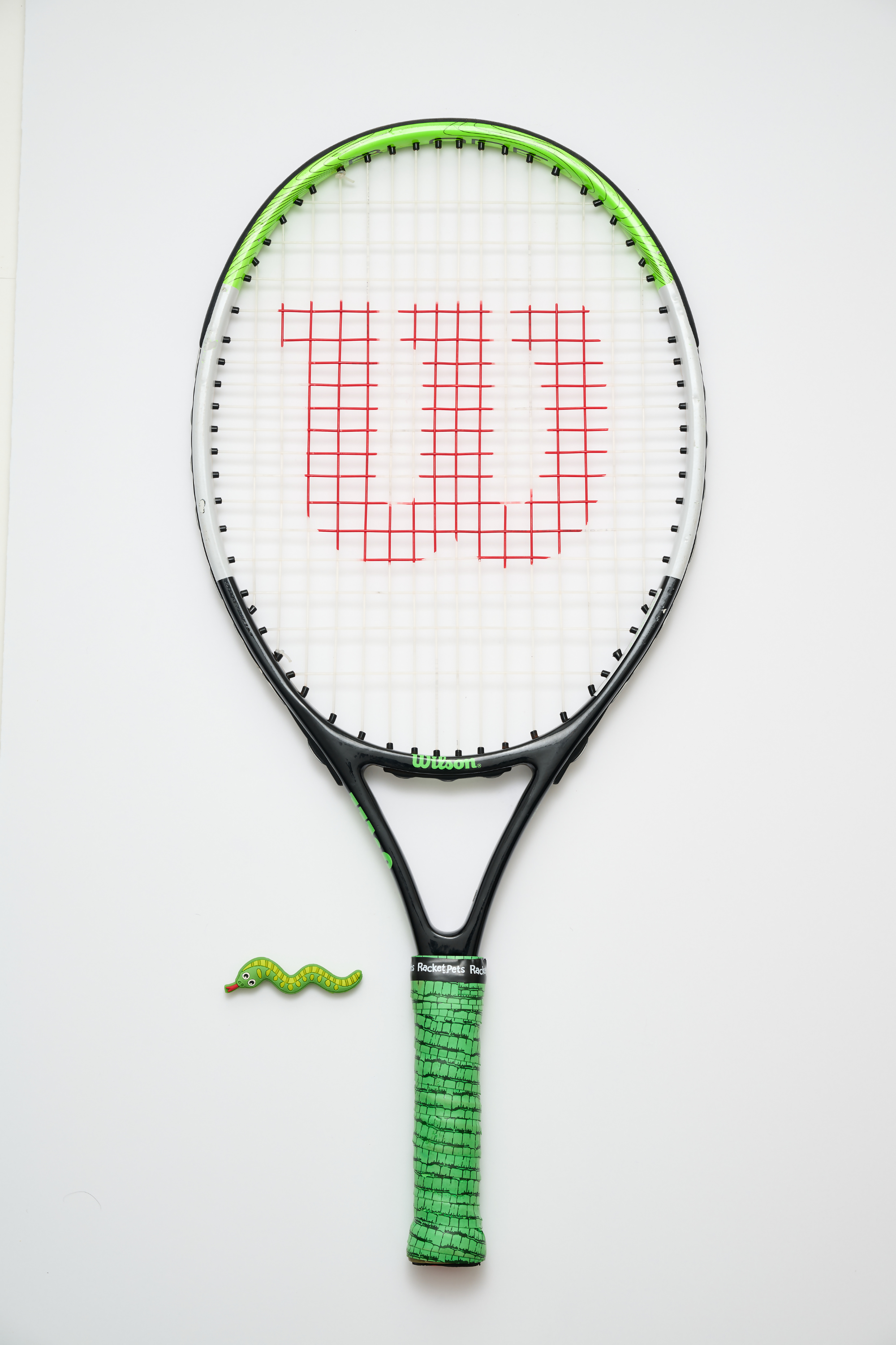 Snake Green Tennis Overgrip Tape and Matching Shock Absorbing Dampener for Tennis Racket