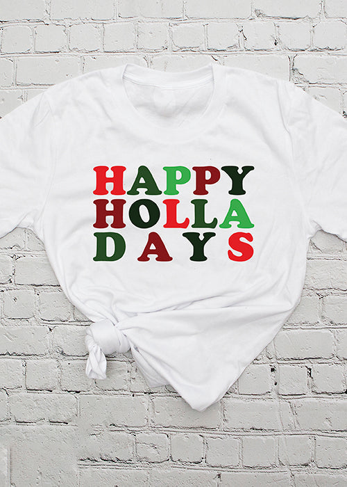 Happy Holla Days Tee XMS0022WHT