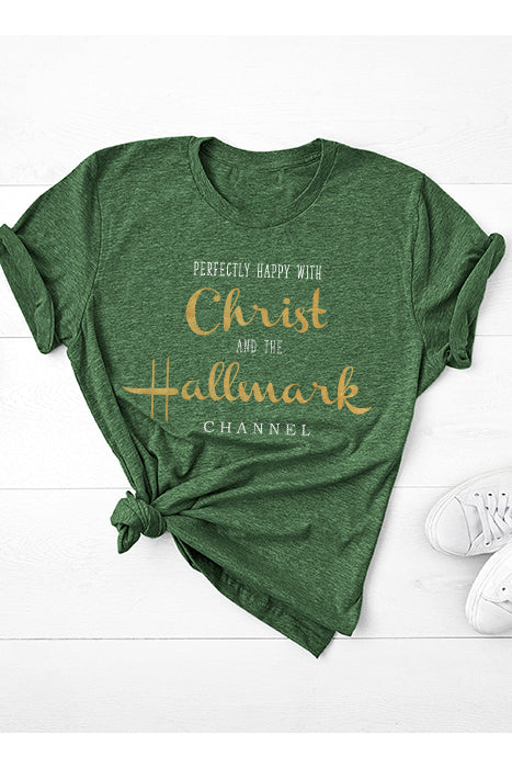 Happy with Christ & Hallmark Tee XMS0030GRN