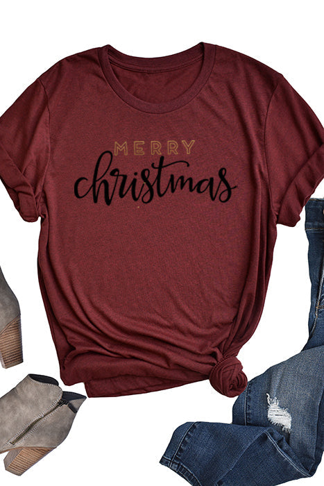 Gold Merry Christmas Tee XMS0055