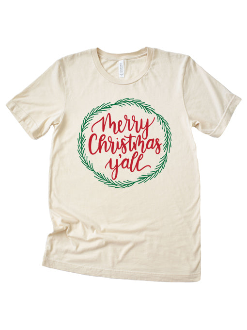 Merry Christmas Y'all Wreath XMS0063