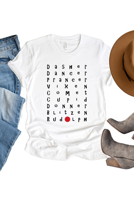 Reindeer Names Tee xms0091