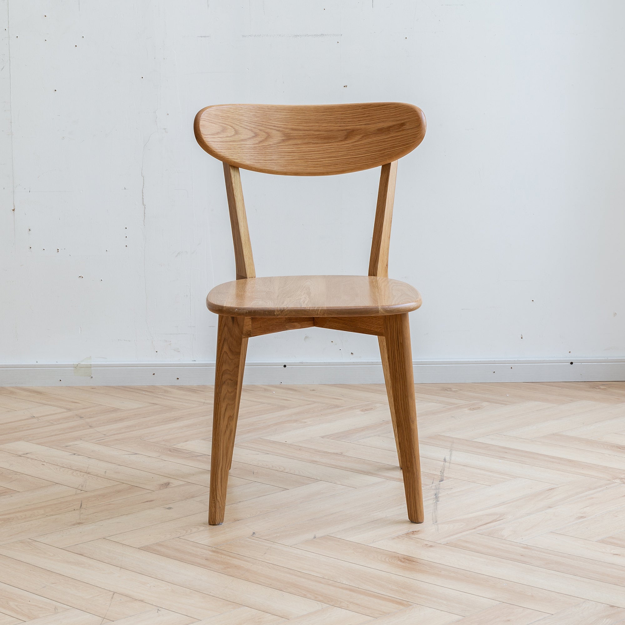 Natural Oak Dining Chair Set of 2 - Solid Wood, FAS Grade, 46.5 * 54 * 80cm