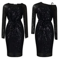Diagonal Collar Sequined Round Neck Evening Dress Two-piece Set