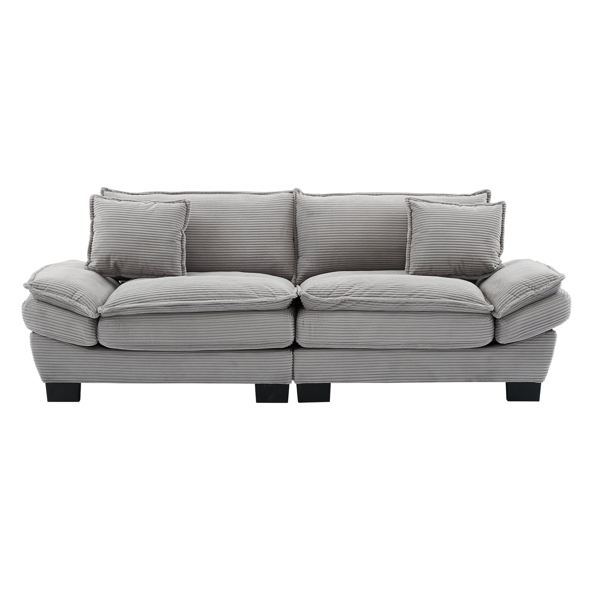 Corduroy Sofa Sleeper Couch Loveseat Sofa with Pillows Comfy Upholstered Deep Seat Sofa for Bedroom,Living Room,Apartment,Office,Dorm-Light Grey Corduroy
