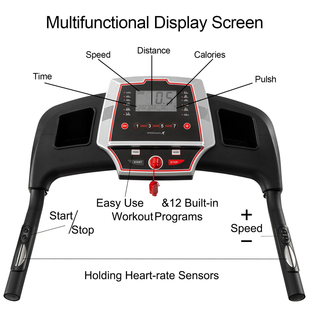 Folding Treadmills for Home - 3.5HP Portable Foldable with Incline, Electric Treadmill for Running Walking Jogging Exercise with 12 Preset Programs, Indoor Workout Training Space Save Apartment,APP