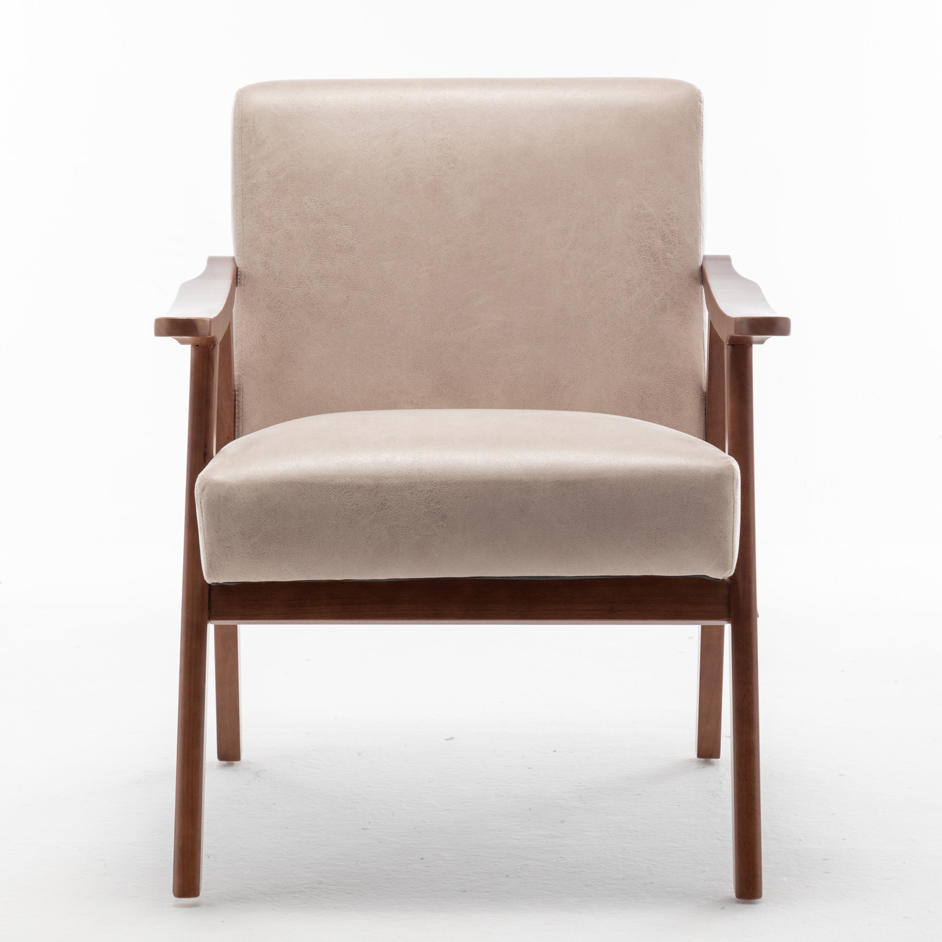 Mid-Century Modern Chair, Living Room Chair with Solid Wood Frame, Accent Chair Extra-Thick Backrest, Wingback Chair for Bedroom, Reading Room, Living Room, Lounge Chair Indoor