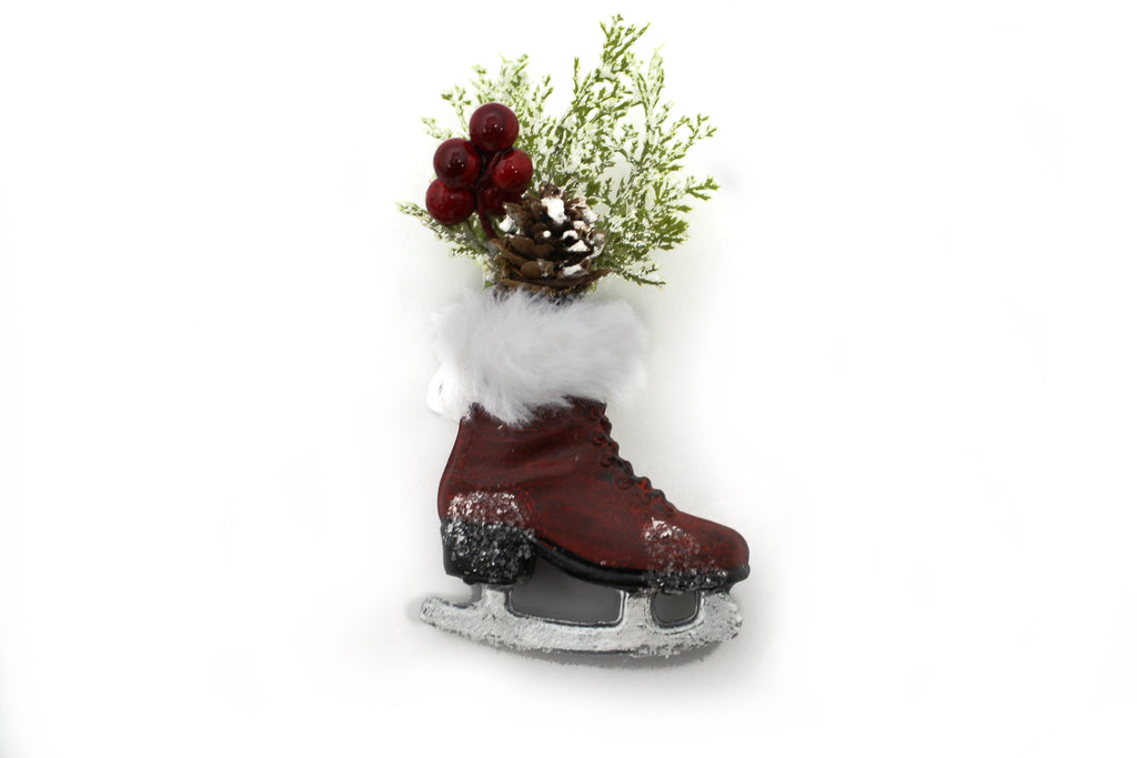 6 Inch Skate with Floral Accent -  Pinecone