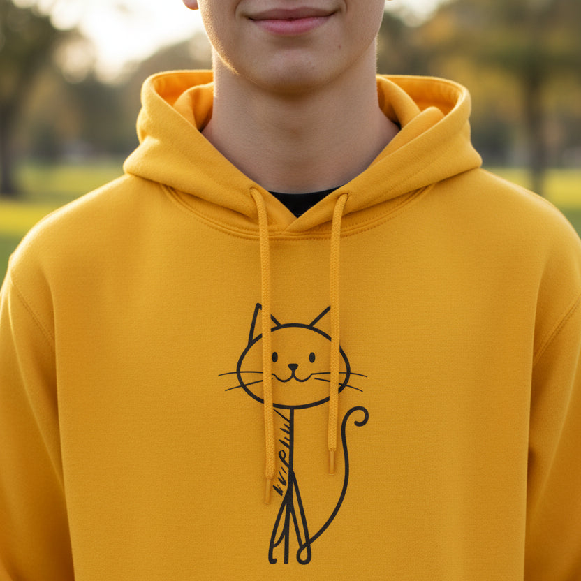 Adorable Stick Cat Youth Hoodie