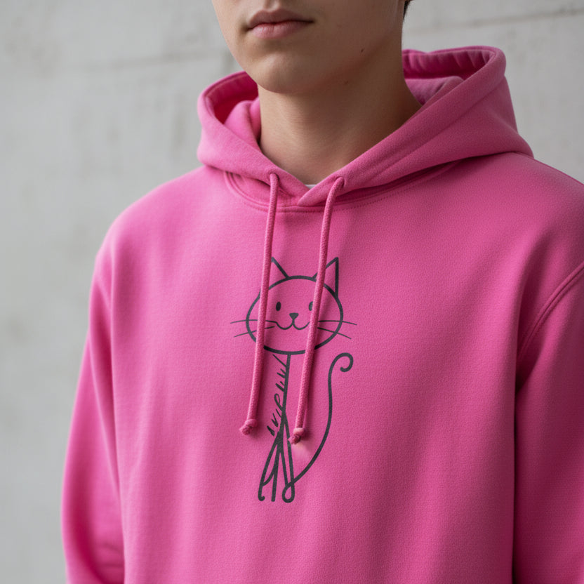Adorable Stick Cat Youth Hoodie