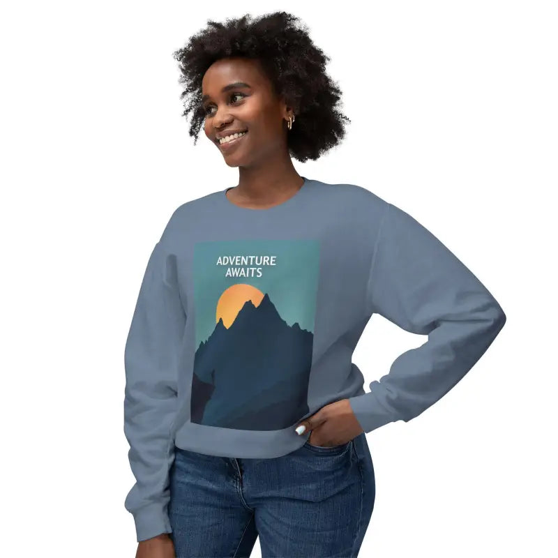 Ocean State Styles Sweatshirt Adventure Awaits Mountain
