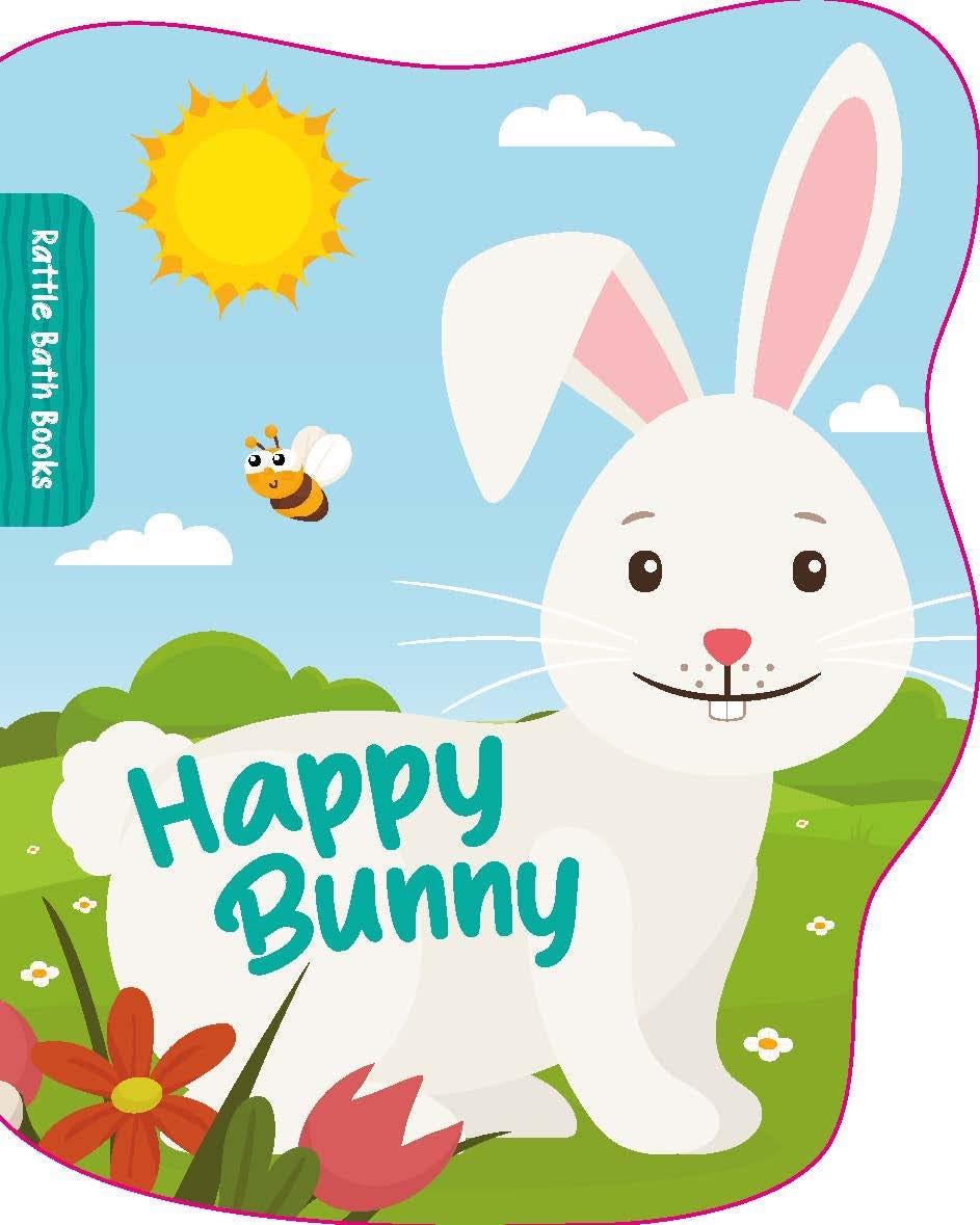 Happy Bunny Rattle Bath Book