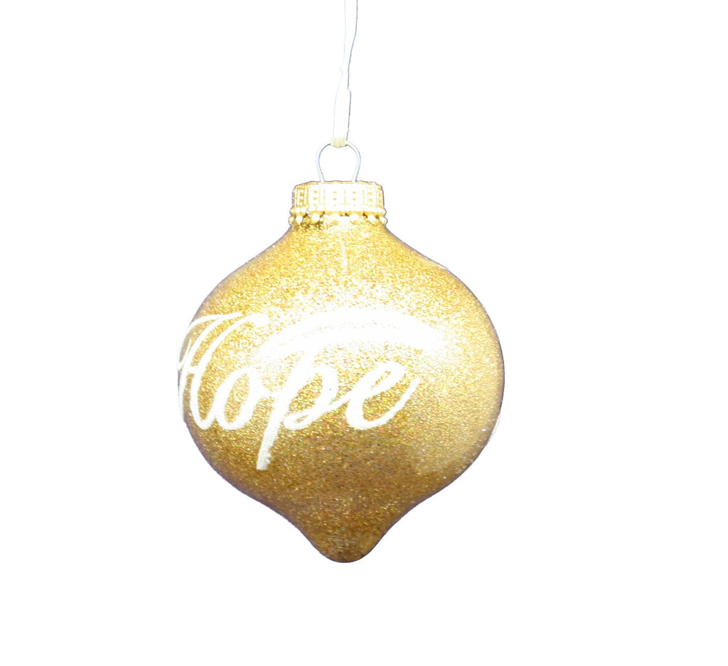 Krebs Value Glass Onion 4 pack - Gold Sparkle Hope and Joy