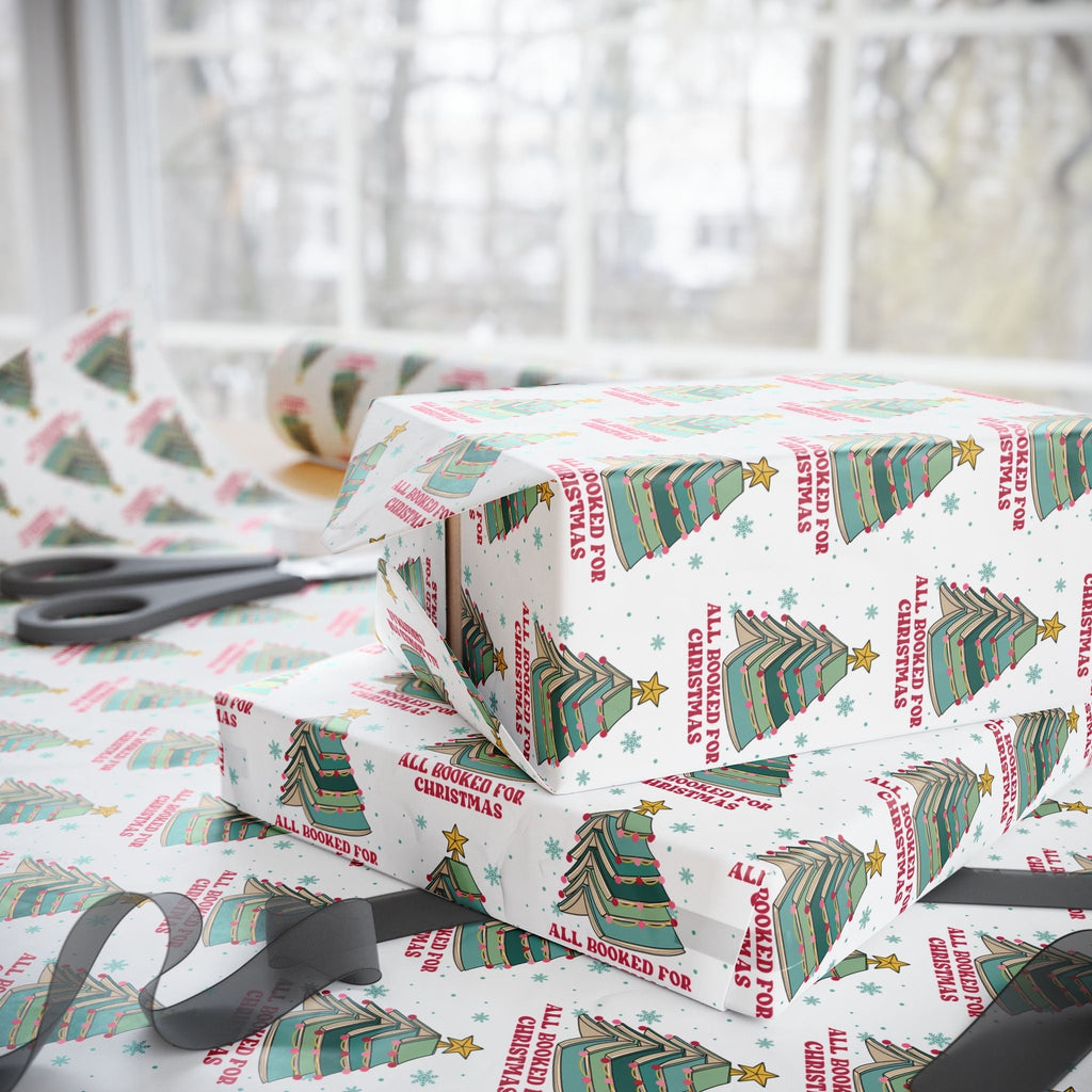 All Booked Up Christmas Matte Wrapping Paper Roll