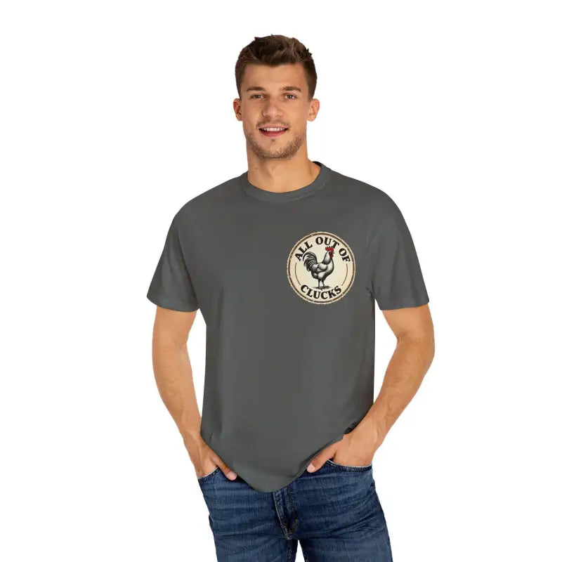 Ocean State Styles All Out Of Clucks T Shirt Rooster Graphic