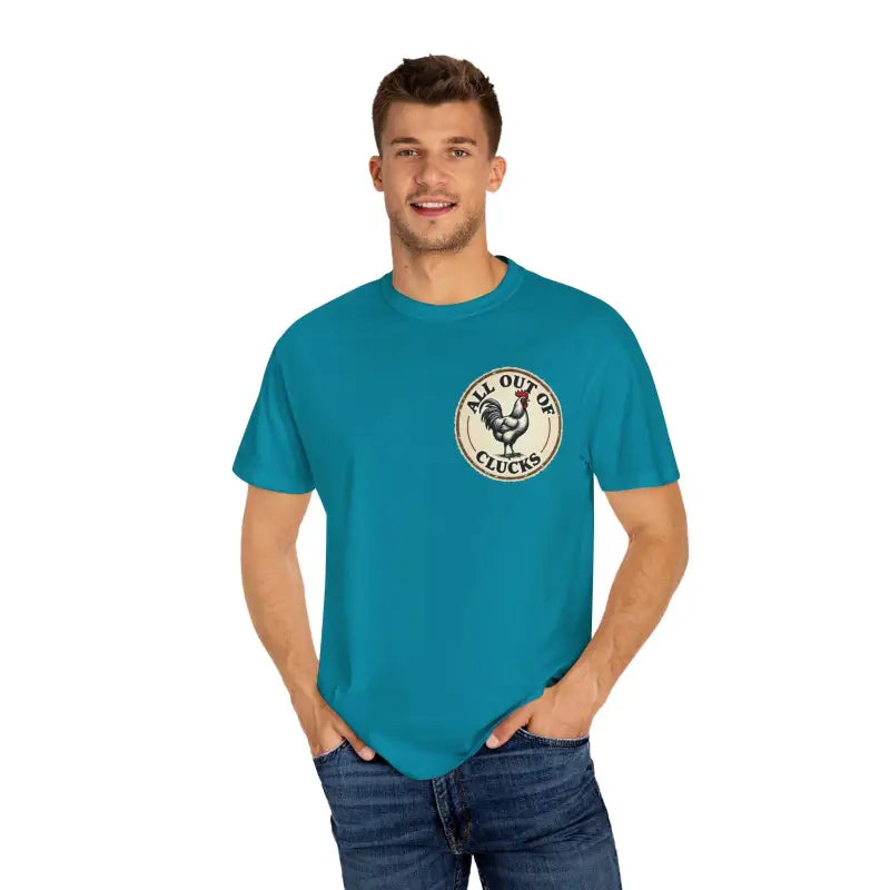Ocean State Styles All Out Of Clucks T Shirt Rooster Graphic
