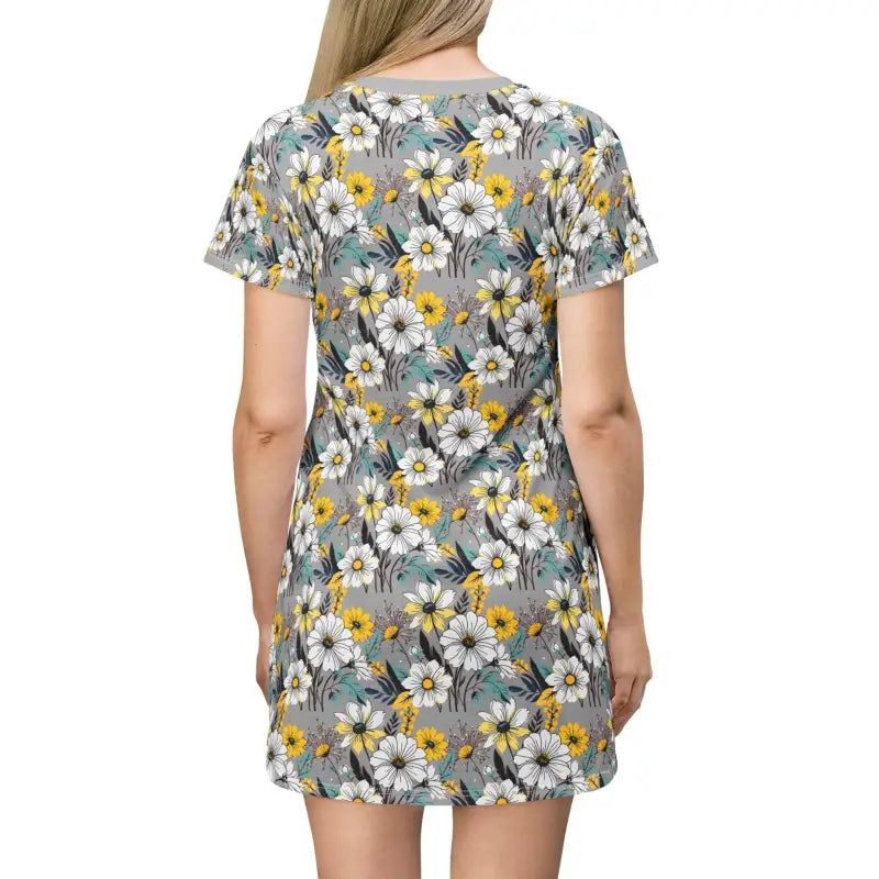Ocean State Styles T Shirt Dress Floral Print Polyester