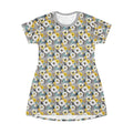 Ocean State Styles T Shirt Dress Floral Print Polyester