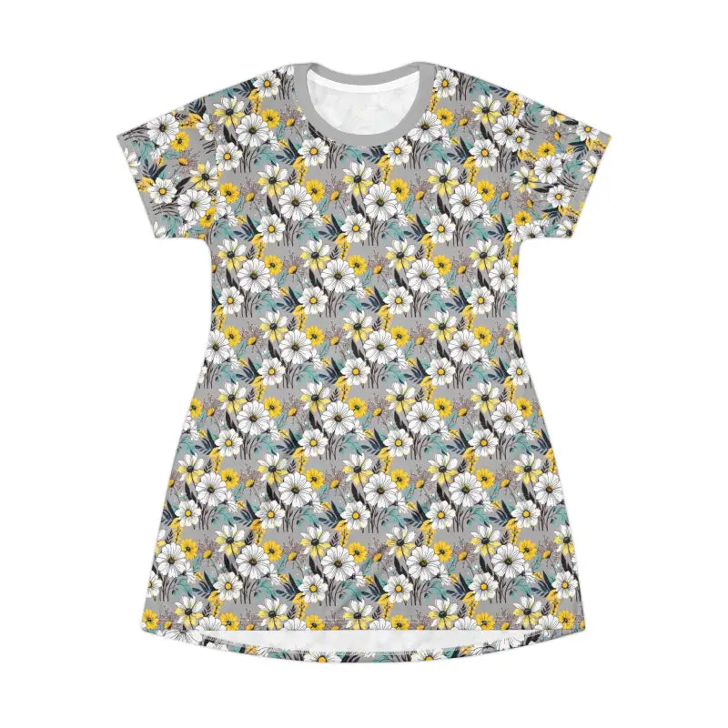 Ocean State Styles T Shirt Dress Floral Print Polyester