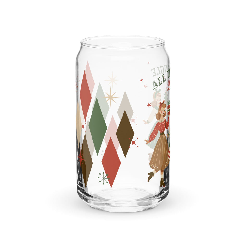 All The Jingle Ladies Retro 16 oz. Glass Cup