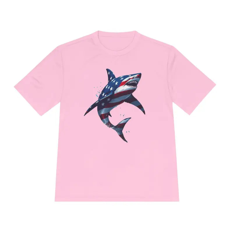Ocean State Styles BlueWave T Shirt Wicking Flag Shark