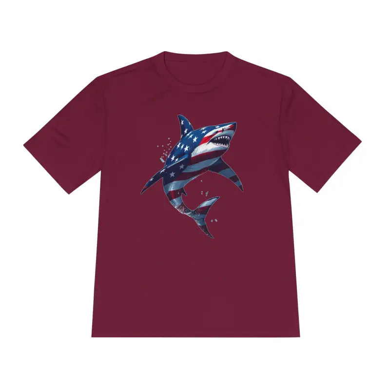 Ocean State Styles BlueWave T Shirt Wicking Flag Shark