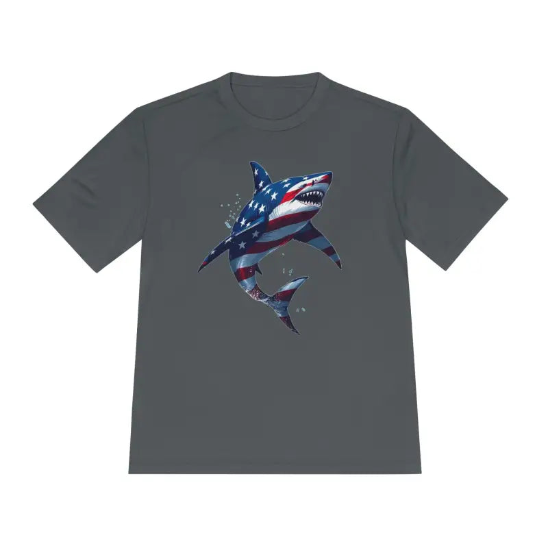 Ocean State Styles BlueWave T Shirt Wicking Flag Shark
